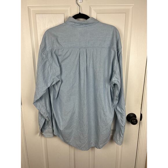 L.L. Bean 90s Embroidered Angel Celestial Denim Jean Shirt Blouse 2X Womens - Picture 6 of 7